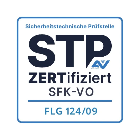 STP-ZERTifiziert – Sicherheitstechnische Prüfstelle der AUVA, FLG 124/09